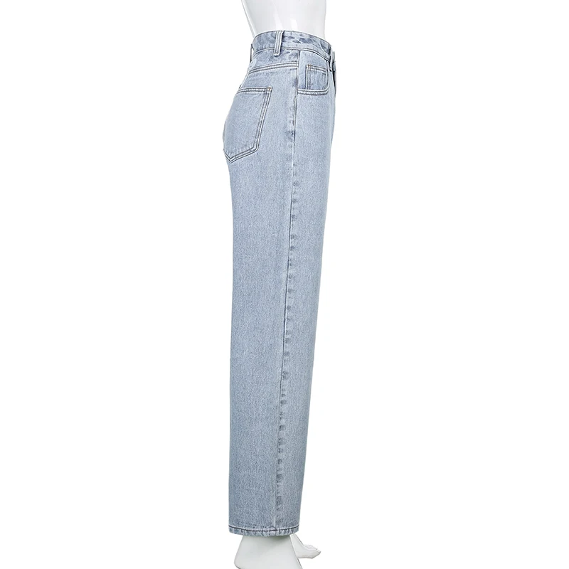 straight leg jeans JMPRS Fashion Butterfly Print Women Jeans High Waist Loose Wide Leg Denim Pants Y2K Mom Boyfriend Capris Straight Trousers 90s zara jeans