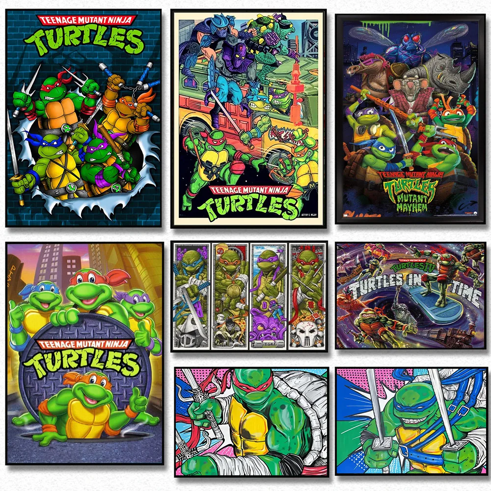 Street Art Ninja Turtles Poster Prints For Living Room Home Decor TMNT Pop Comic Superhero Team Canvas Painting Wall Art Gift