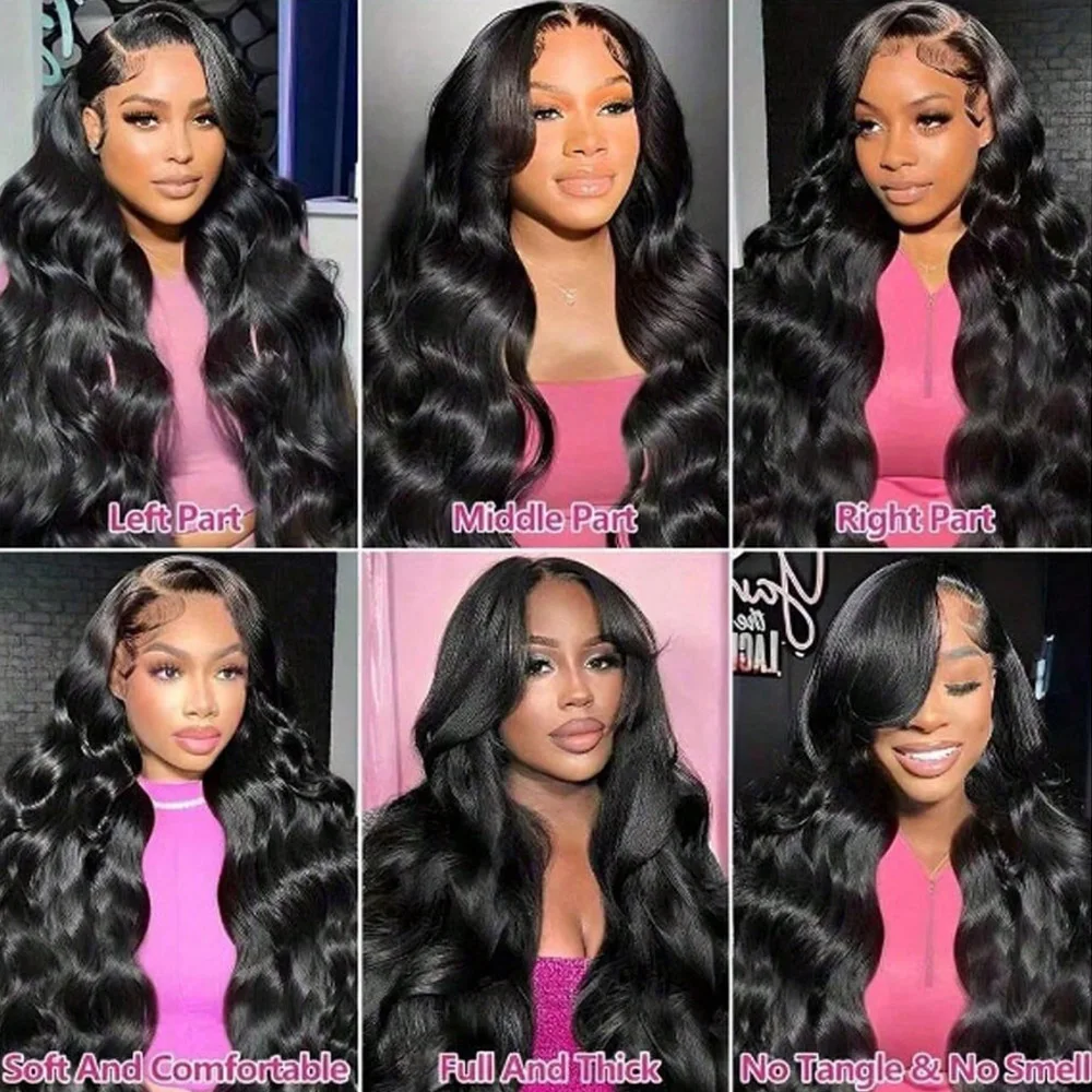 30 Inch Body Wave Lace Front Human Hair Wigs 13x4 HD Pre Plucked with Baby Hair Lace Front Wig for Black Women 200% Density