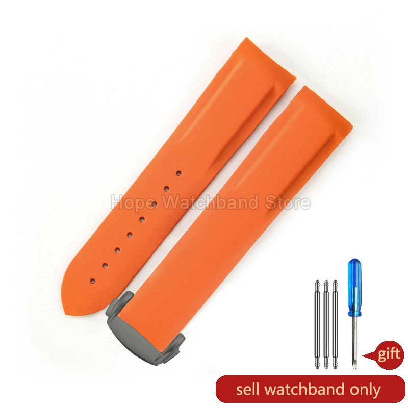 Omega Seamaster Vibrant Orange Silicone Watchband - Durable, Heat-Resistant & Soft-Textured