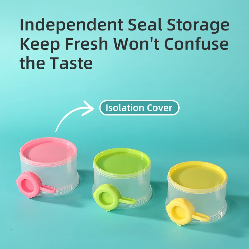 Economy Bpa Free 360ML 3 Layers Side Open Baby Milk Powder Container Food Storage Box milk powder storage box