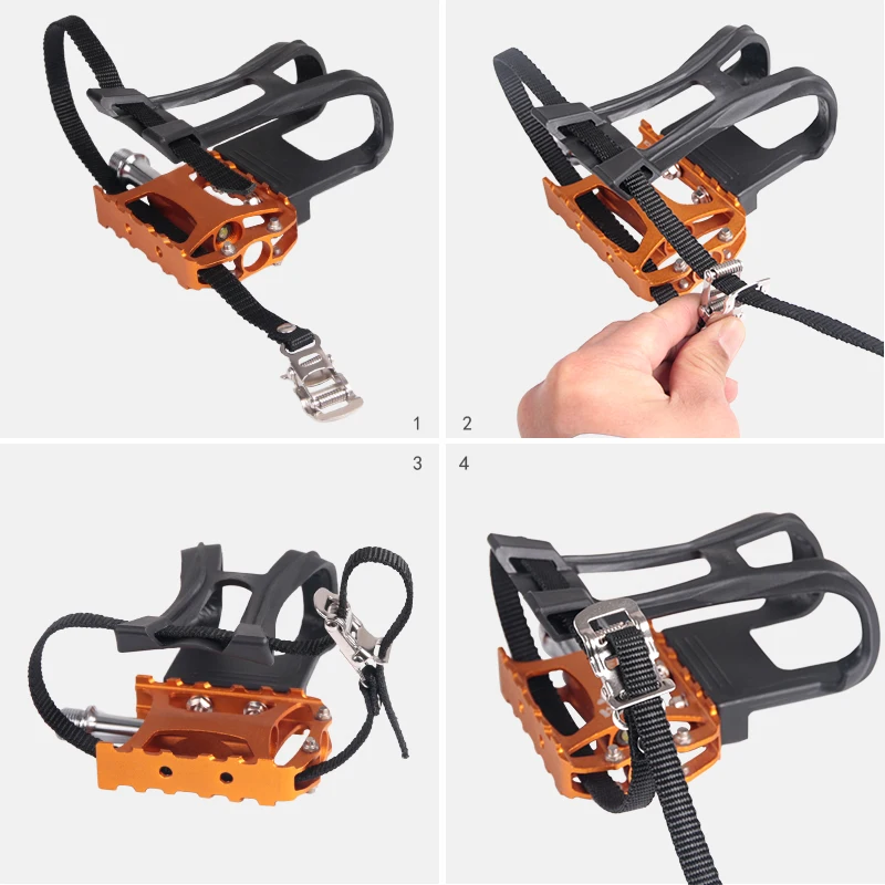 Sosoport 1set Pedali per Bicicletta Indoor Pedali con Cinghie Antiscivolo per Esercizio Leggeri e Facili da Montare Compatibili con Diverse Biciclette