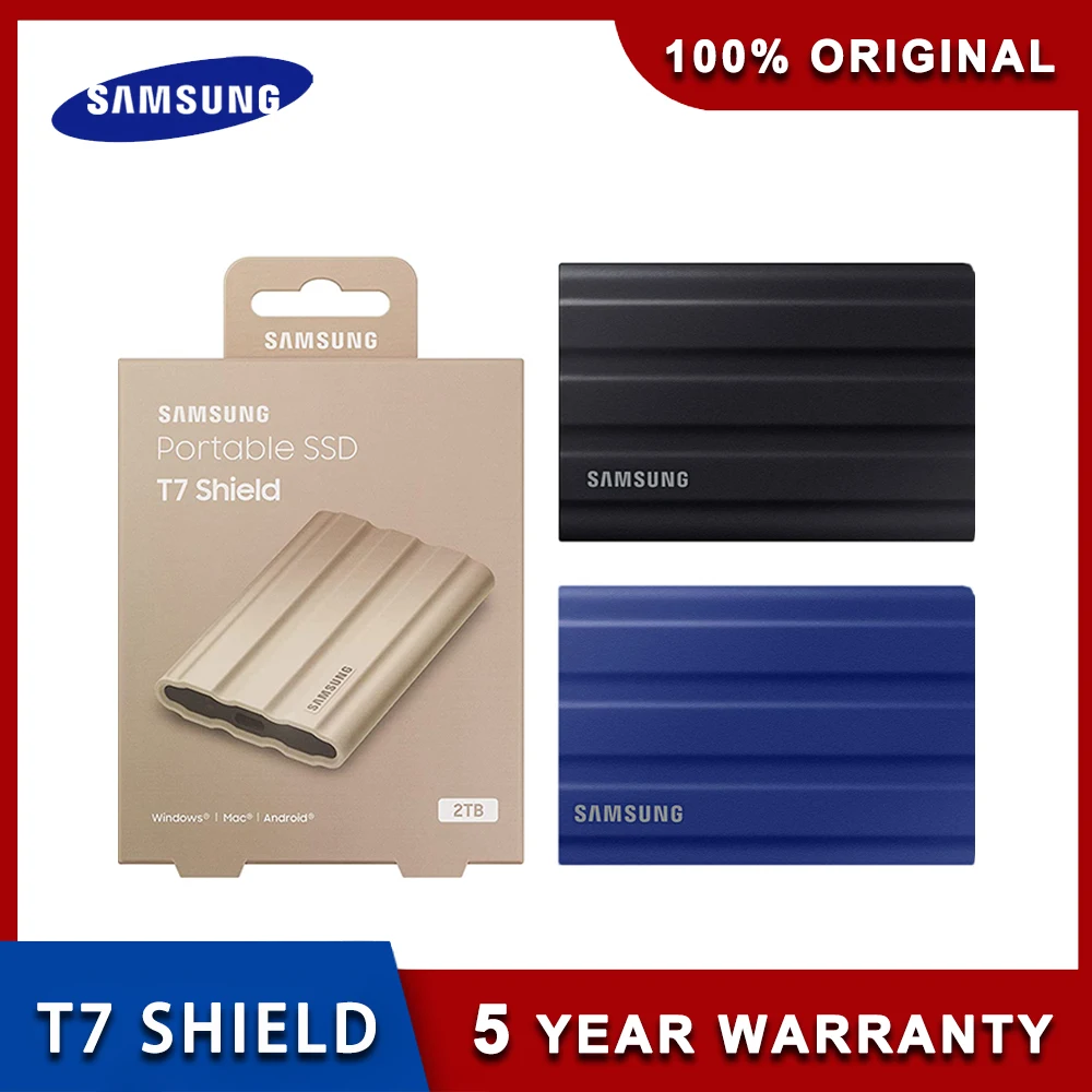 Новый SAMSUNG T7 Shield Портативный твердотельный накопитель на ТБ USB 3 2 IP65
