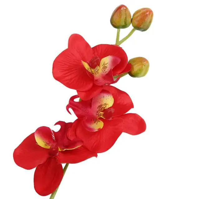 Triple Heads Artificial Orchid Flowers European Retro Style Butterfly Orchids Home Wedding Party Decoration Fake Silk Flores 2