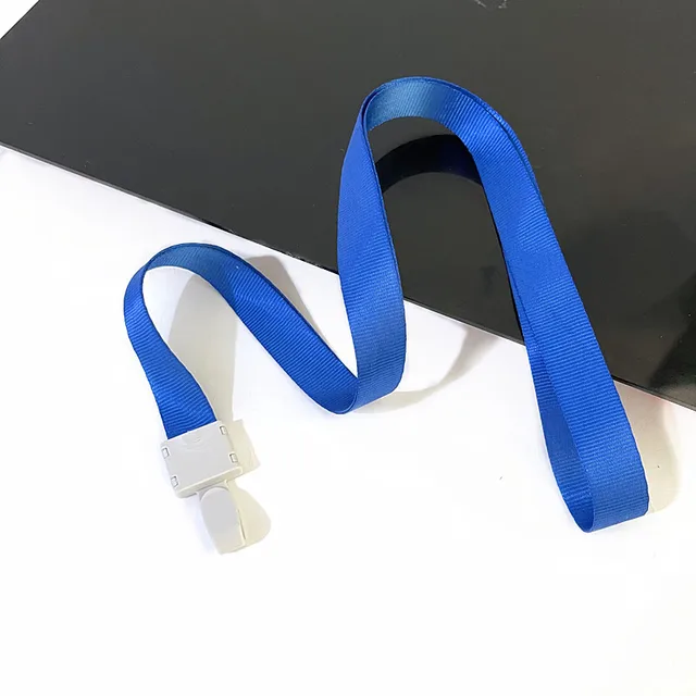 Cheap Transparent Credential Badge Holder Lanyard for Business Meeting Visiting Hang Pass Tag ID Card Candy Color Protector Case Blue Lanyard