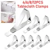 4-12pc Stainless Steel Tablecloth Clamps Table Cloth Clips Holder for Party Wedding Promenade Picnic Table Cover Clamps Decor 1