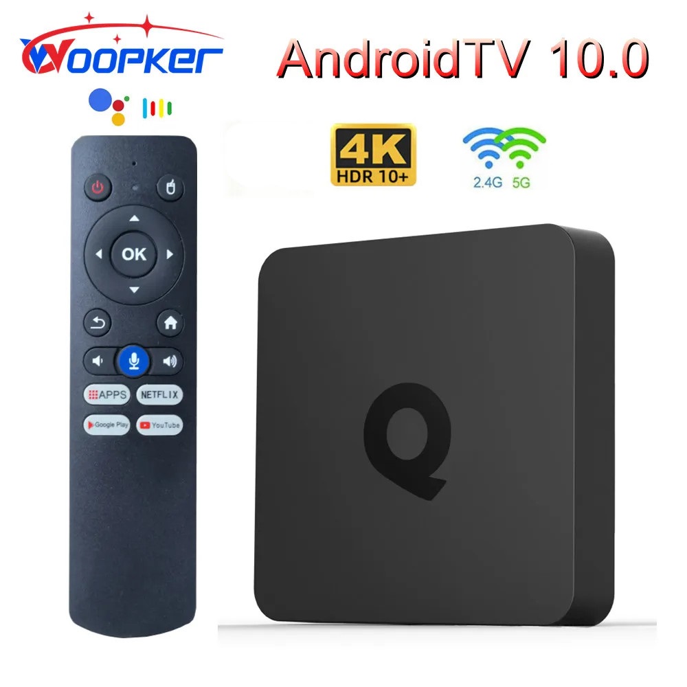 Woopker ATV Q1 Smart TV Box  Android 10 Allwinner H313 2GB 16GB Support Google Voice Dual 2G 8G Wifi BT 4K AndroidTV Set Top Box