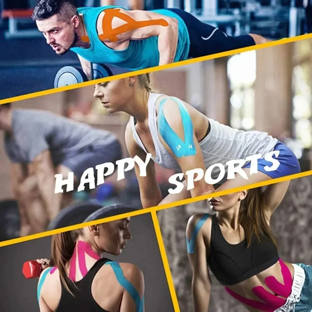 10cm*5m Kinesiology Sports Tape Waterproof Elastic Cotton Tapes Muscle Support Recovery Care Physio 4 Inch * 16.5 Feet sports tape kinesiology tape