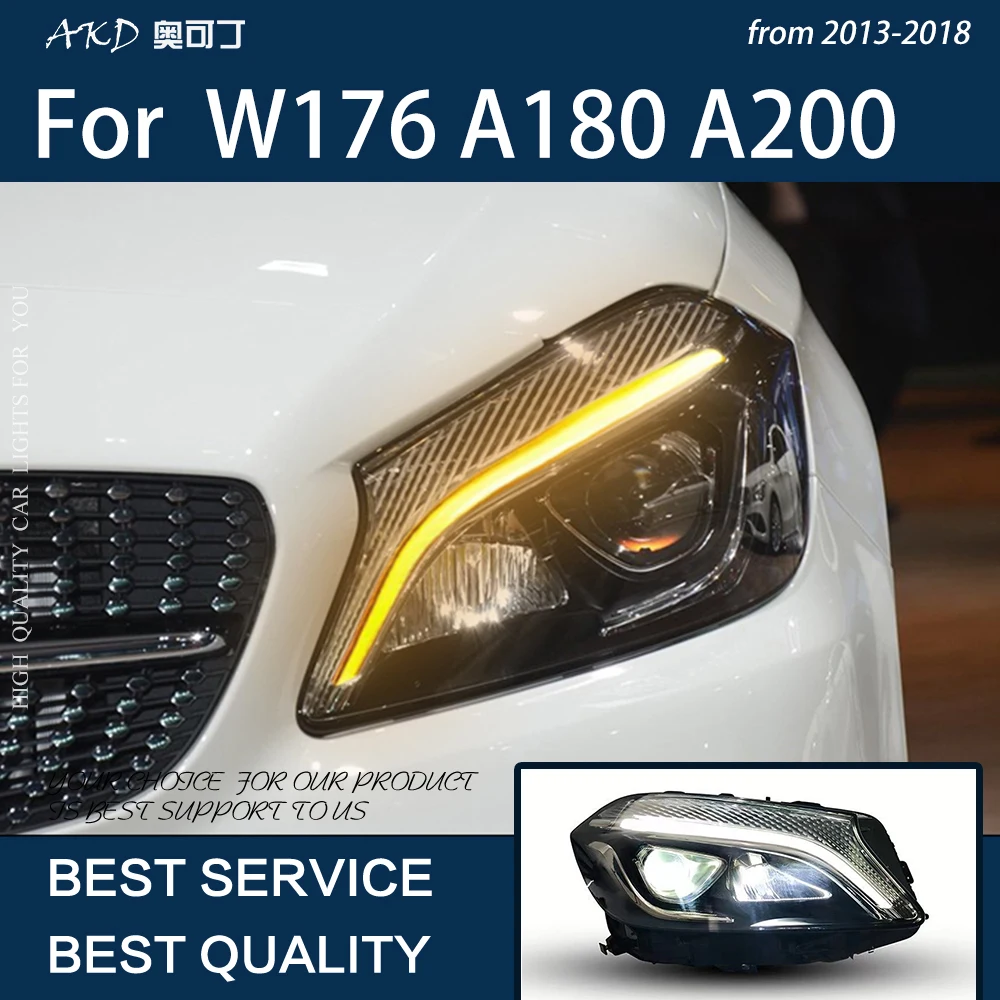 

Car Lights for W176 2013-2018 A Class A45 A180 A200 LED Headlight Upgrade High Configure Bifocal Lens AMG Design Accessories