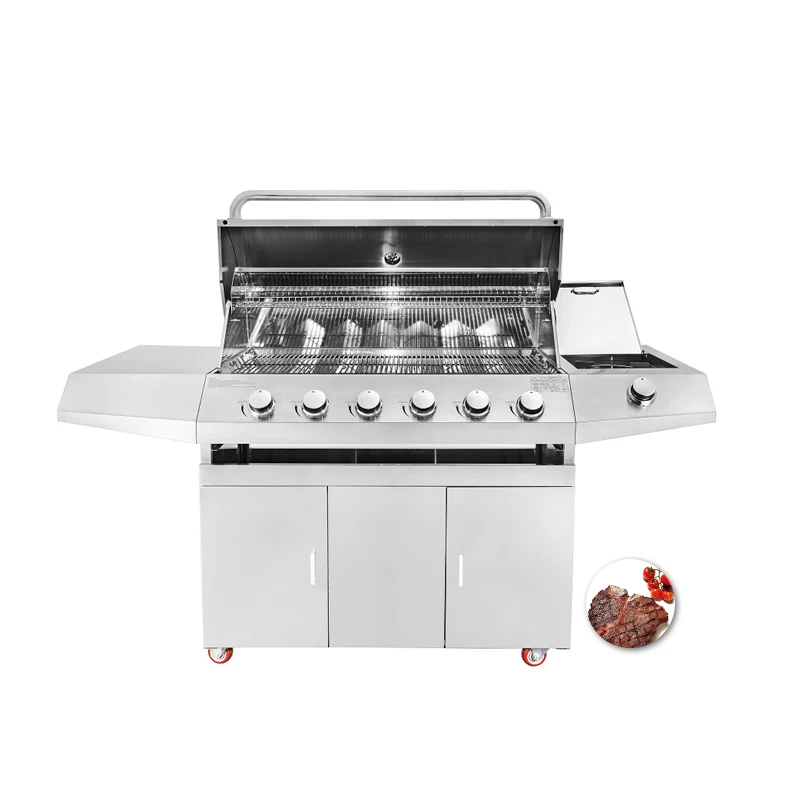 Wholesale Custom Smokeless Bbq 6 Burner Barbecue Grill Machine Outdoor commercial smokeless gas cooking stove outdoor kitchen free standing stove 4 burner gas cooktops