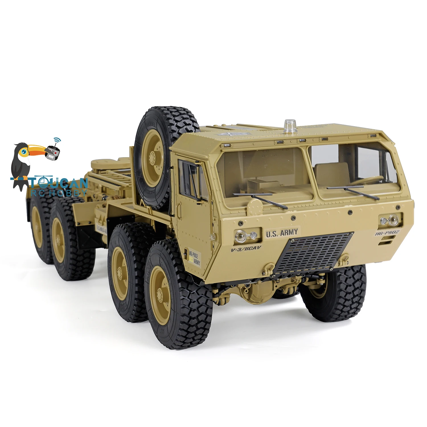 US Stock1/12 8x8 RC US Military Truck HG-P802 4 Axles Remote Control Army Car Models Servo Motor ESC User Manual Toys 3