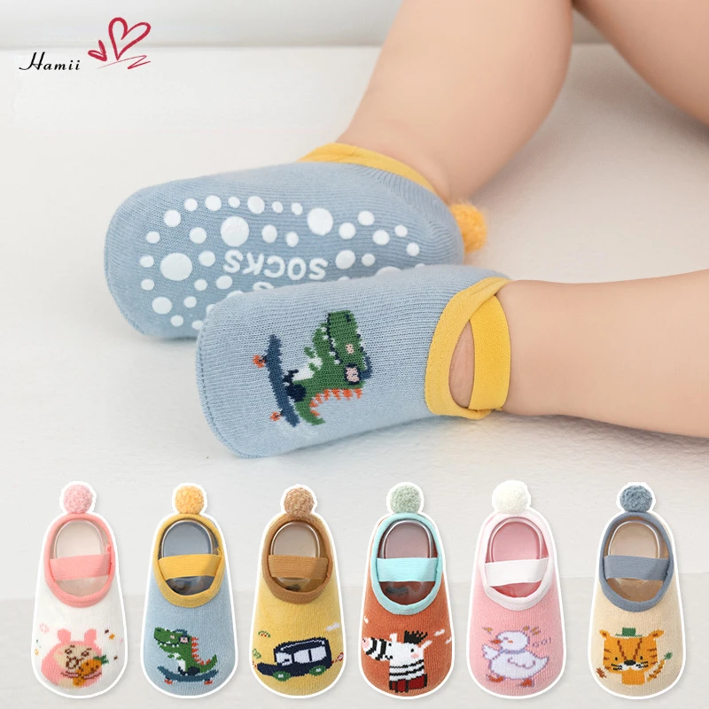 

Autumn Winter Baby Floor Socks Shoes for Kids 0-5 Years Cute Cartoon Newborn Baby Soft Sole Anti-slip Socks Cotton Infants Socks