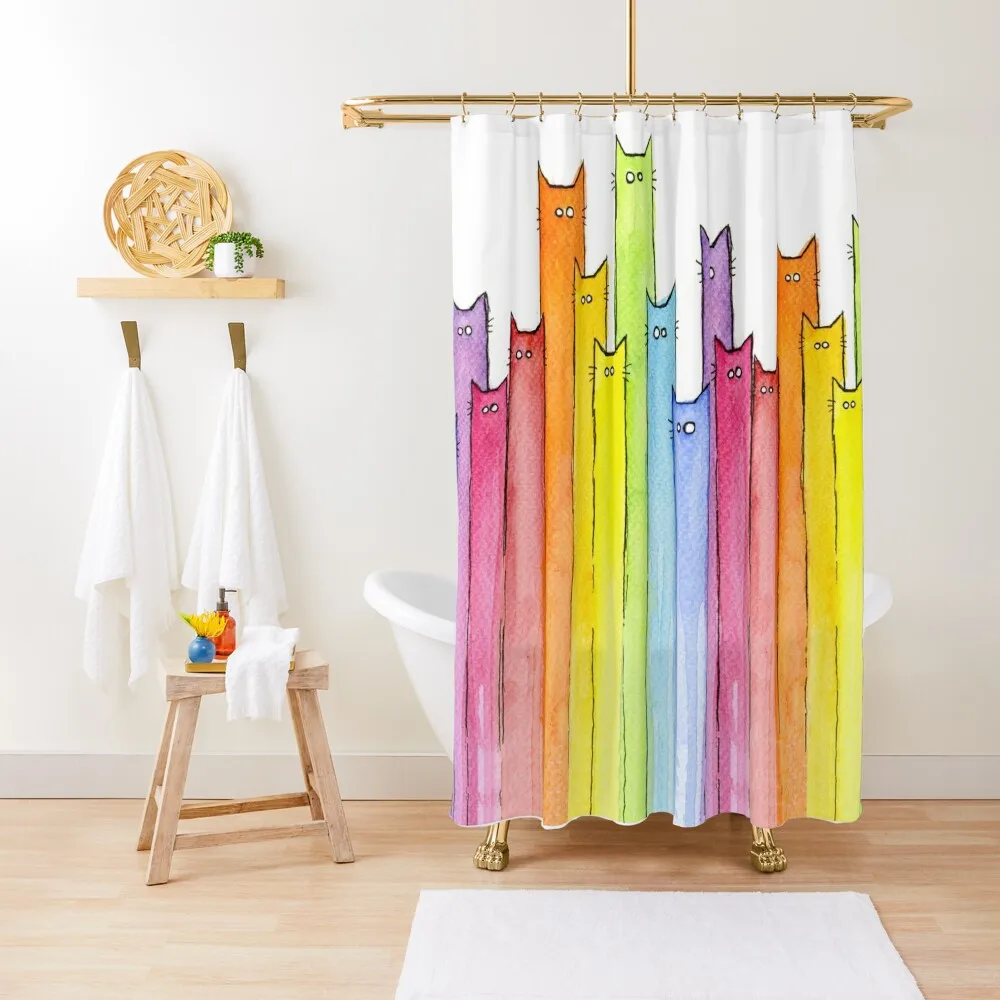 

Rainbow of Cats Shower Curtain Window Curtain Shower Curtain Set