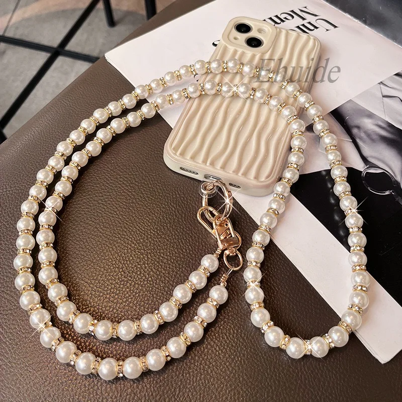 スマホアクセサリー Pearl Cross-body Strap - Pearl with Gold CASETiFY Cross Body Pearl with Gold Phone Strap