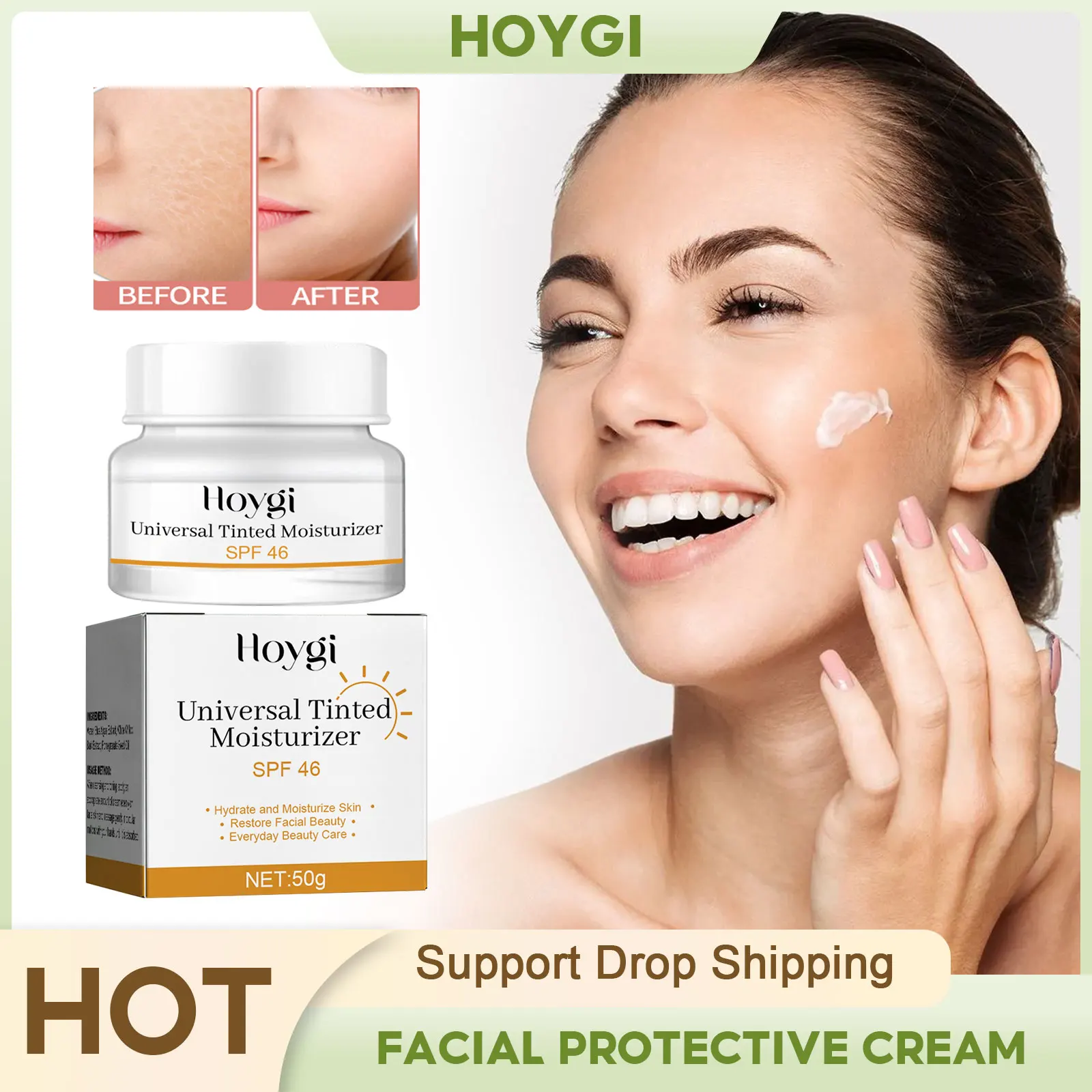 Facial Protection Cream Anti Sun UV Reduce Blemishes Acne Marks Solar Blocker Refreshing Whitening Sunscreen Moisturizer Cream