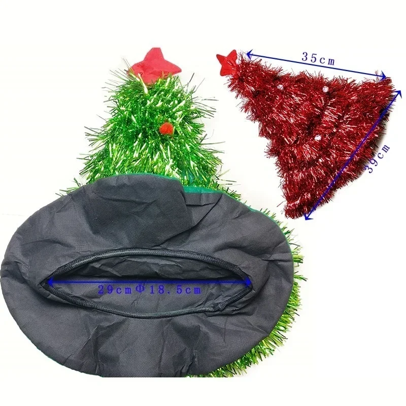 Tinsel Christmas Tree Hat Headband Father Christmas Xmas Party Santa Fancy Dress Costume Hat Holiday Decorations Headgear