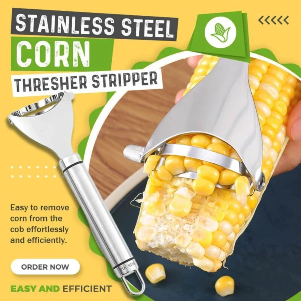 

2022 Stainless Steel Corn Thresher Stripper Peeler Kitchen Tool Corn Cutter Cob Peeler Stripper Kernel Cutter Kitchen Gadgets