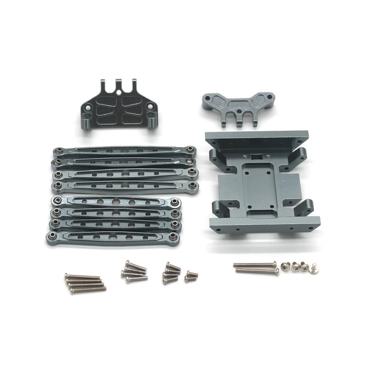 

Metal Chassis Link Rod and Servo Mount Pull Rod Mount for 1/12 MN128 MN86S G500 Crawler Off Road Truck,Gray