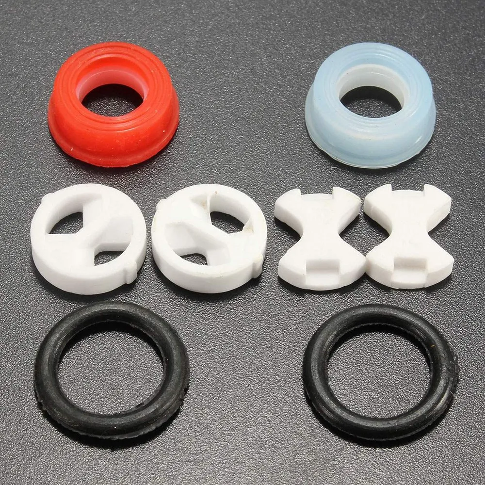 

8PCS/set Ceramic Disc Silicon Washer Insert Valve Tap TurnJFLDKFLDKFDLK 1/2\" Valve O Ring Gasket Silicon Washer Accessories