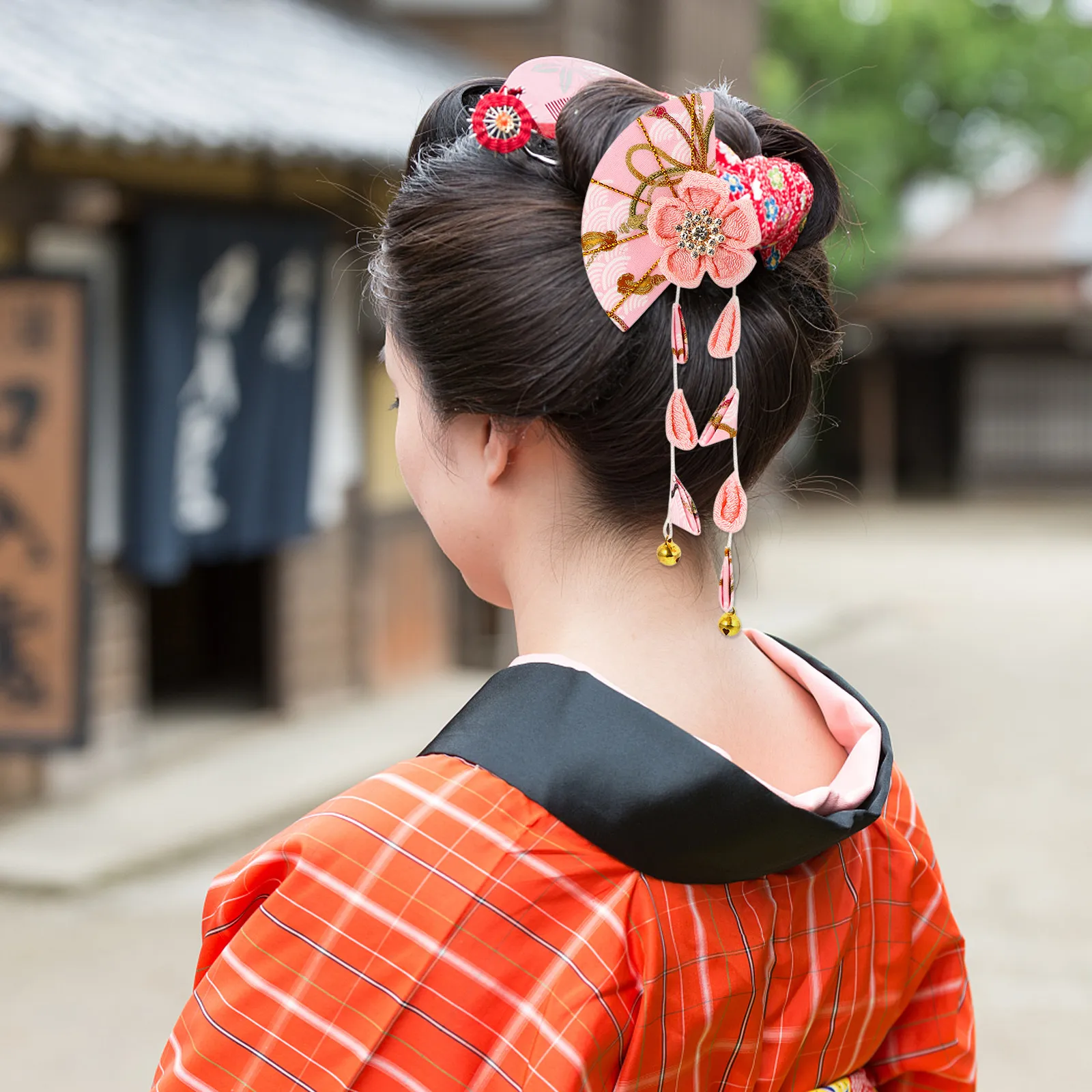 1Pcs Tassel 일본식 헤어 클립 장식 머리 장식 기모노 헤어 액세서리 여성 꽃 장식품