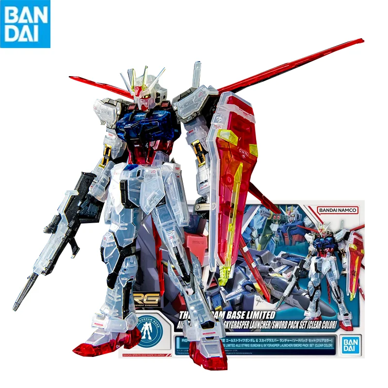 

Bandai Gunpla Rg 1/144 Base Limited Aile Strike Gundam Skygrasper Launcher/sword Pack Set Clear Color Assembled Model Robot Kits