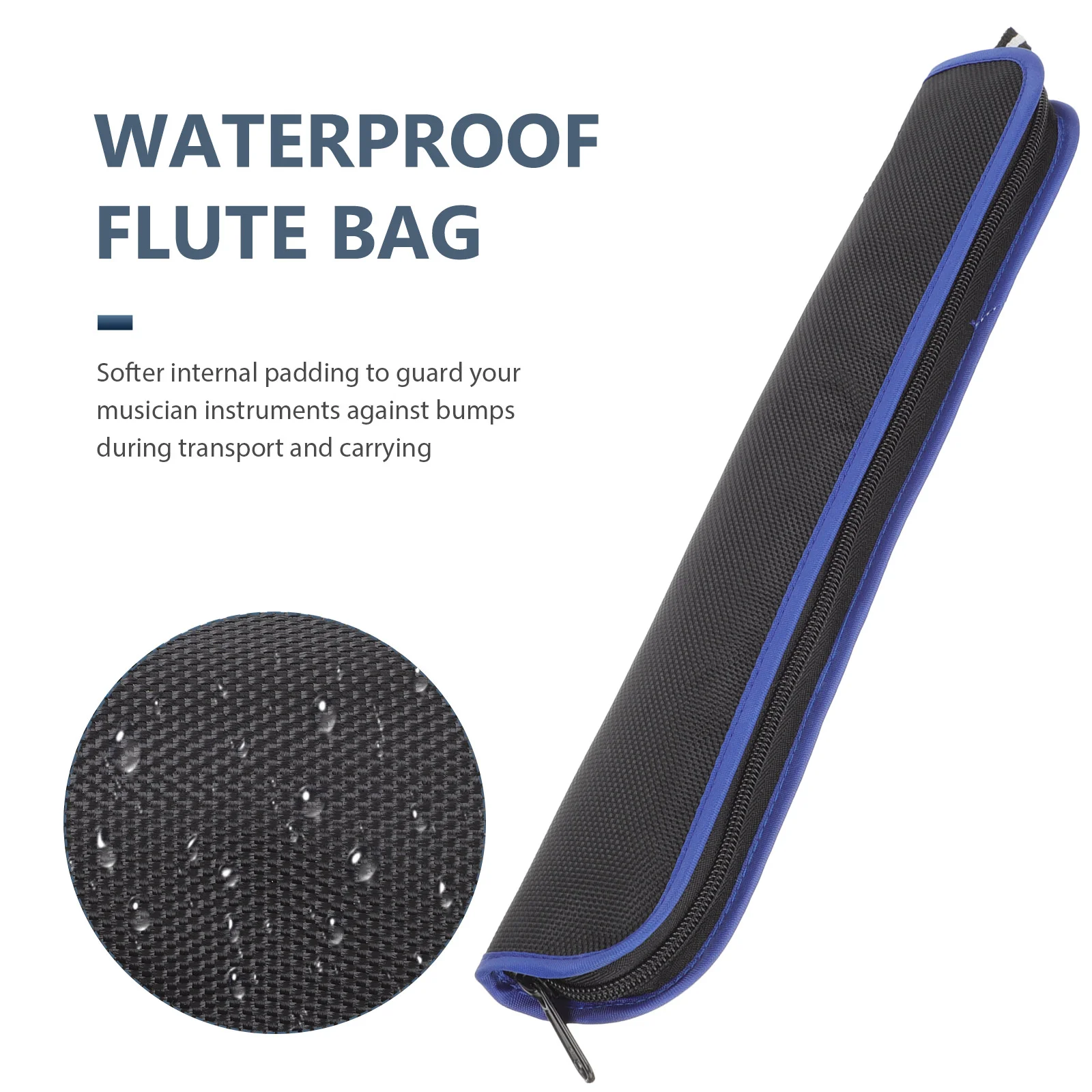 Black Oxford Flute Bag Durable Soft Padding Zipper Design Waterproof Dustproof Light Portable Recorder Case Musical