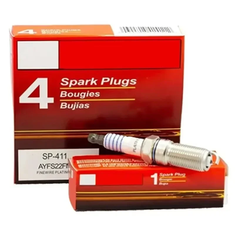 4/6PCS Platinum Spark Plug SP-411 AYFS22FM For Ford Focus C-MAX Fiesta Edge Lincoln MKX Cadillac CTS Mercury Mazda SP411