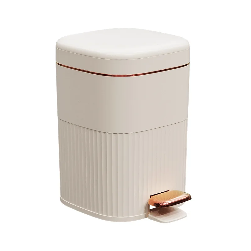 8L Trash Bin With Pedal Lid Light Luxury Trash Can For Kitchen Toilet Living Room Large Capacity Wastebasket Simple and Modern