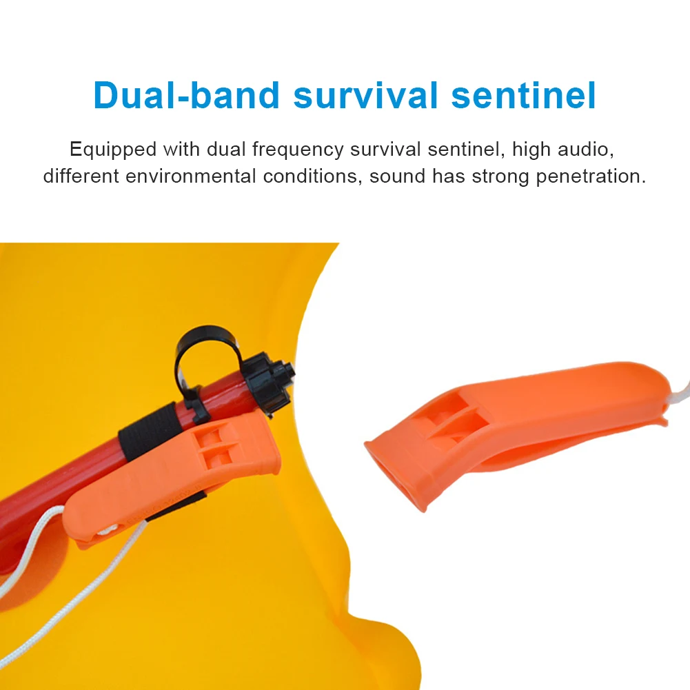 Inflatable Life Jacket Life Waist Belt with Reflective Strip Adult Round Buoys with Hook Water Safety Belt for Kayaking Swimming