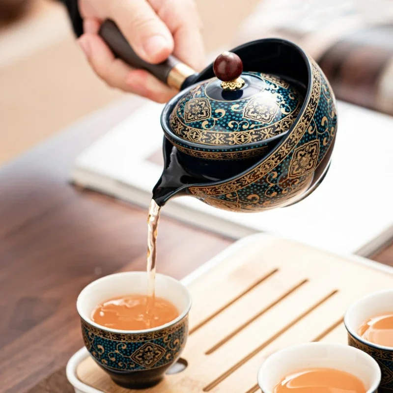 Portable Tea Set with Travel Bag - طقم شاي محمول م...