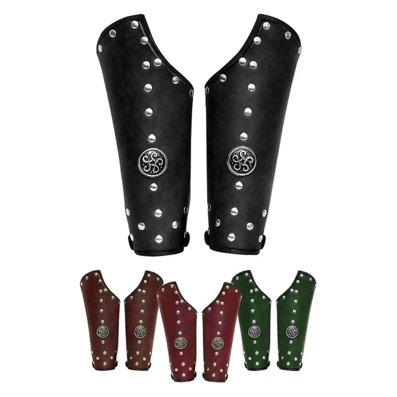 

Vintage Rivet Studded Arm Guard Medieval Bracers Cosplay Party Costume Accessory Role Play Gauntlet