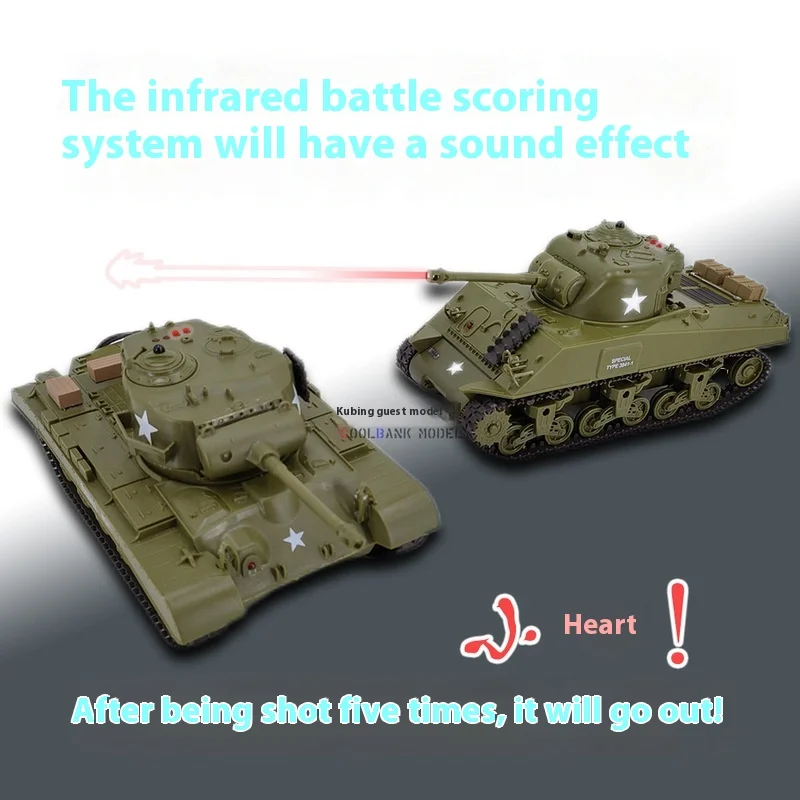 Henglong Delin Remote-Controlled Tank American Sherman Pershing Wireless Tank Model Toy Children'S Toy Holiday Birthday Gift 3