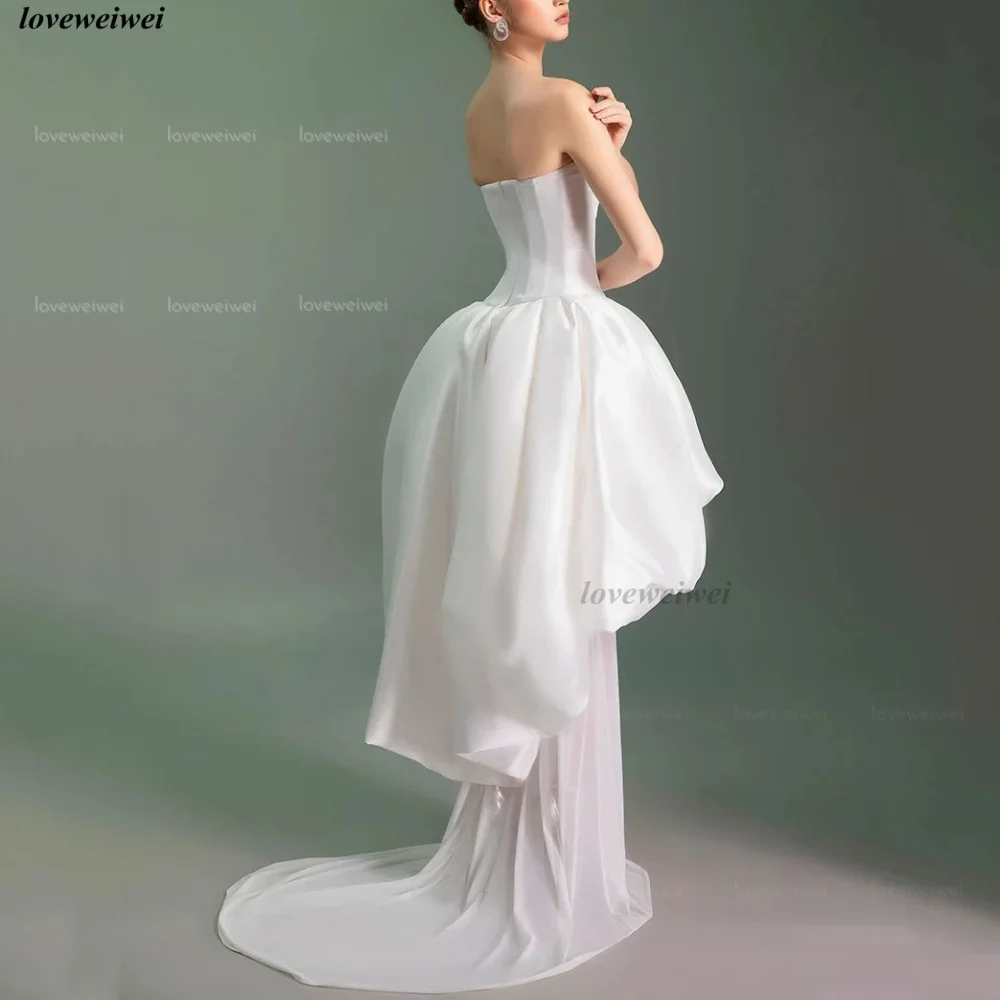 Abiti da sposa Ball Gown eleganti e semplici, personalizzabili, senza spalline, linea ad A, Vestido De Novia - immagine 2
