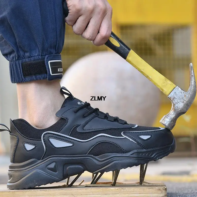 Scarpe antinfortunistiche di qualità da uomo stivali da lavoro  antiperforazione antiurto scarpe antinfortunistiche con punta in acciaio  scarpe da ginnastica con plateau da uomo scarpe indistruttibili - AliExpress