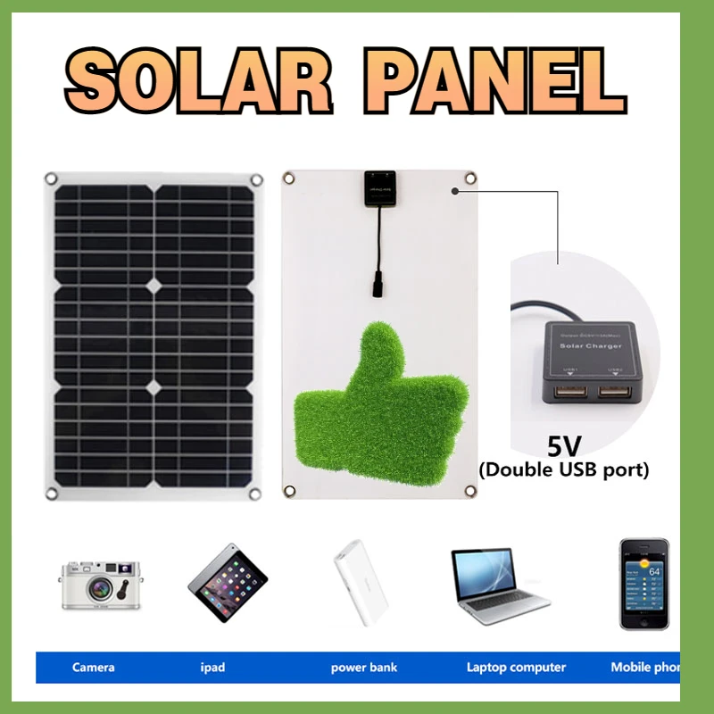 

Solar PanelSolar Panel 180W Portable Charger Kit USB10/20/30/40/50/60A/100A Controller Car Mounted Cell Phone Battery 18V
