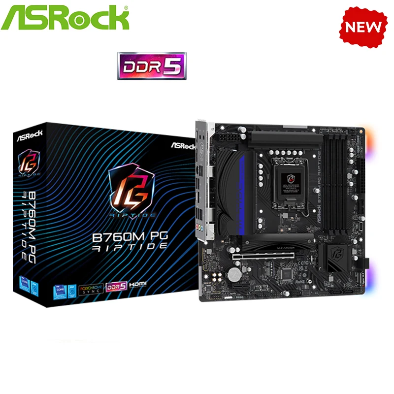 Nuovo B760 Per Scheda Madre Asrock B760M Pg Riptide Lga 1700 Ddr5 B760 Supporta Cpu I5 13400F I3 12100F 12400F