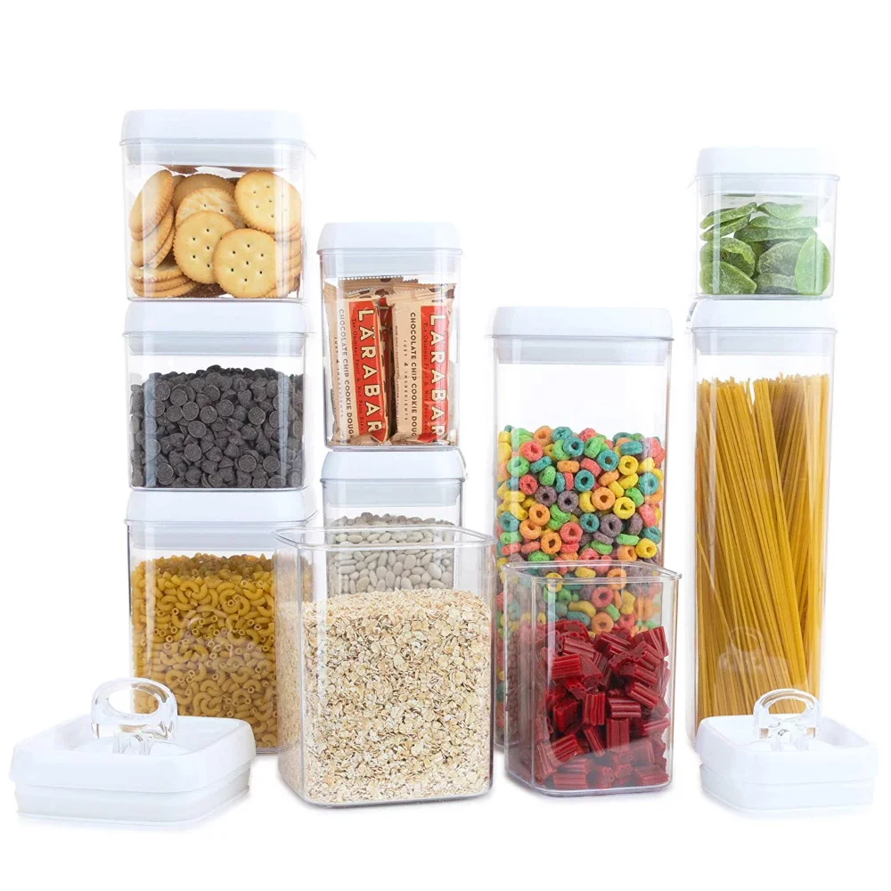 Wewdigi Kitchen Food Storage Containers Set, Kitchen Pantry Organization and Storage with Easy Lock Lids, 5 Pcs