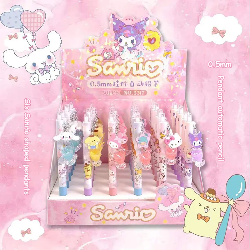 

6/30/36pcs Cartoon Sanrio Pendant Automatic Pencil Student Cute Automatic Pencil No Sharpening Pencil Student Writing Stationery