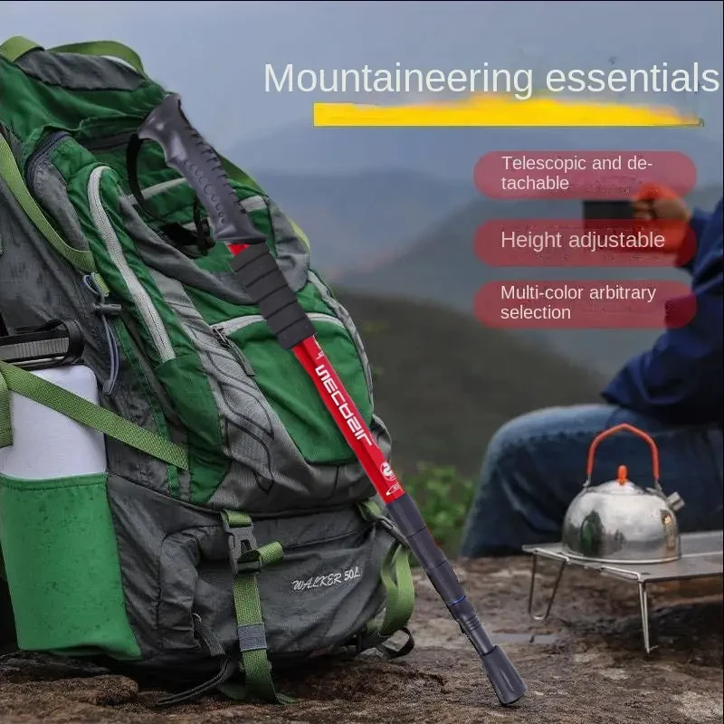 Enhanced Shock-Absorbing Adjustable Trekking Poles - Collapsible, Strong, and Lightweight