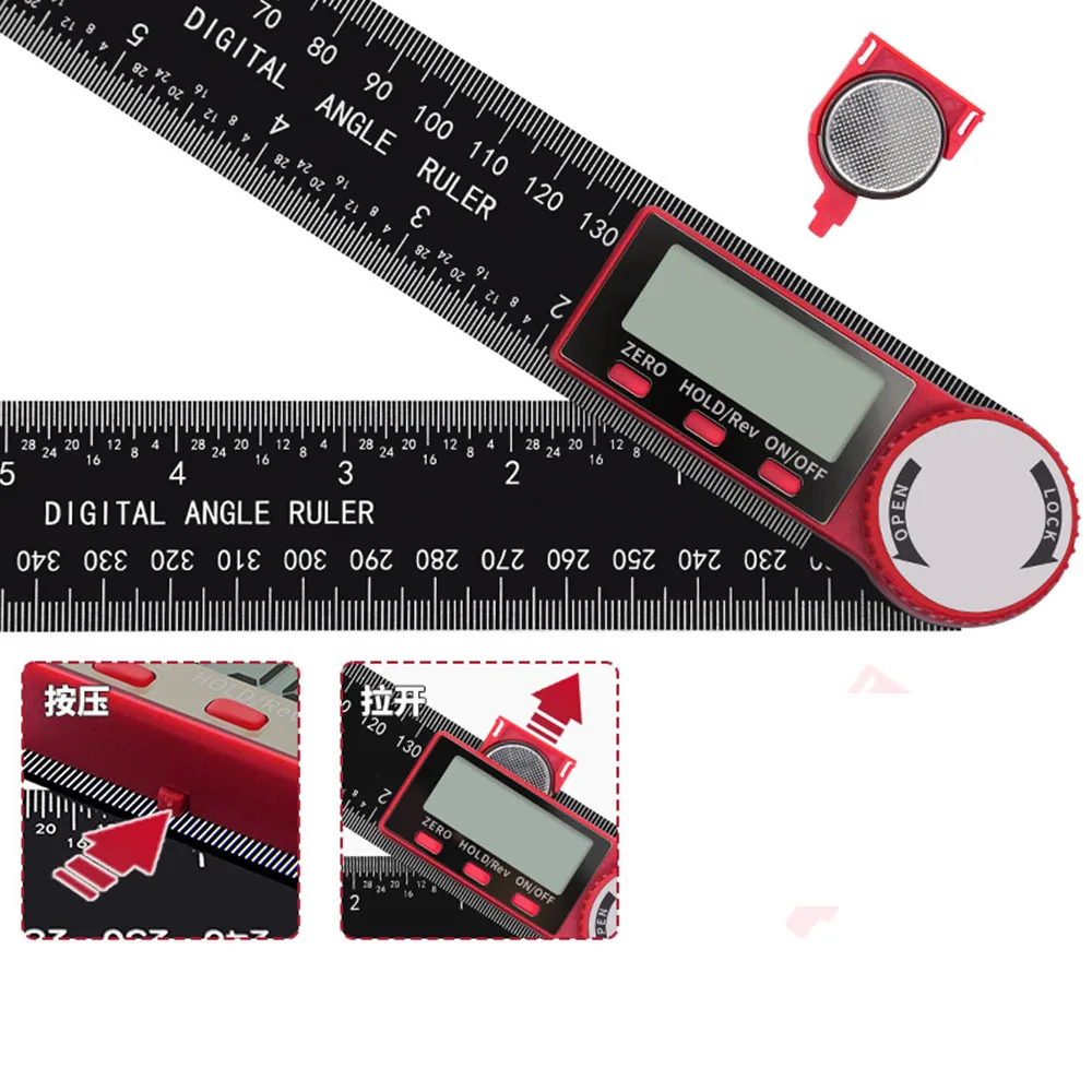 20cm Digital Angle Finder Ruler Protractor Inclinometer Electron Goniometer Angle Length Measuring Tool ﻿ 4