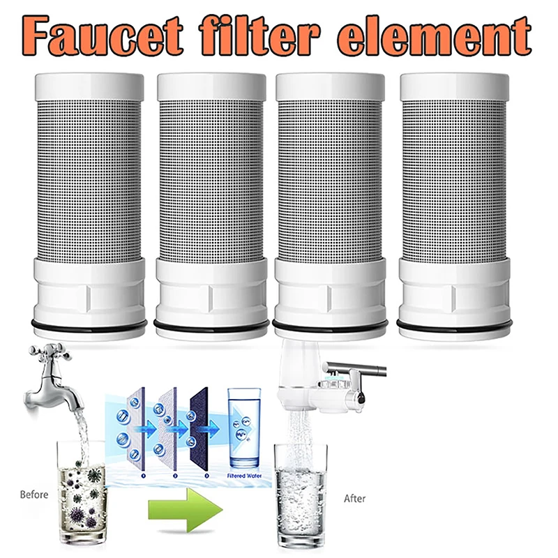 Water Purifier Activated Carbon Water Filter Cartridges Kitchen Faucet Tap Replaceable Scale Inhibiting Carbon Filter Element
