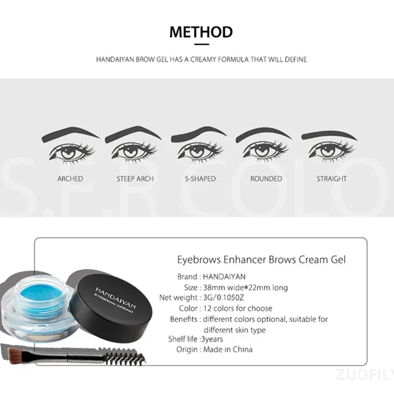 Vibrant Eyebrow Styling Gel - Waterproof & Long-Lasting with Brush