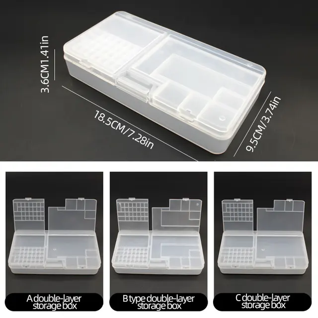 Boîte de rangement en plastique transparent pour petits accessoires à vis, composants électroniques, grille de classification des outils 4