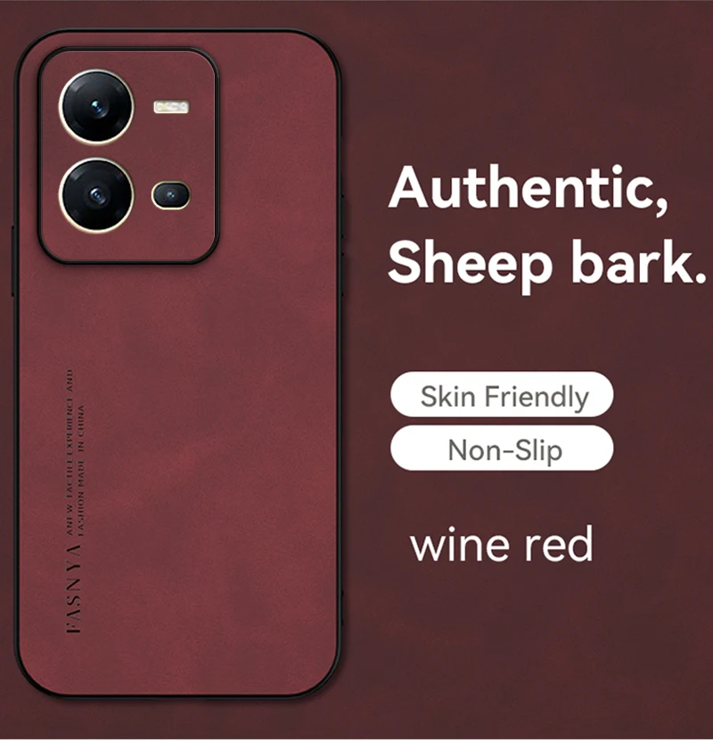 X90 X80 IQOO 11 10 Pro Custodia in pelle di pecora per V20 SE V27 V25E VIVO V23 V21E Copertura del respingente del silicone_voghion.com