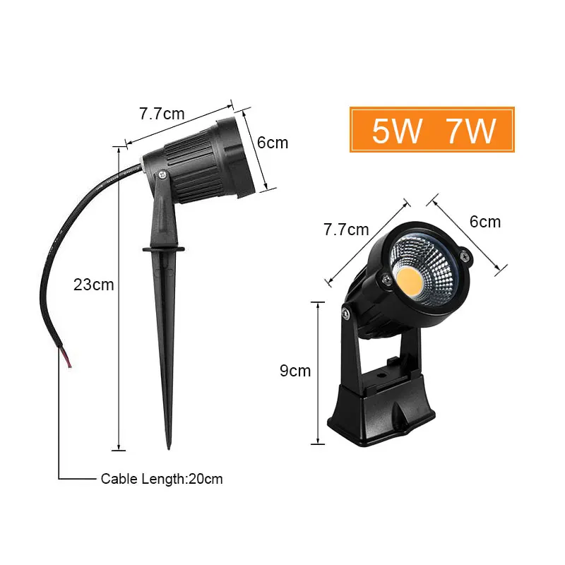 10 Stuks Led Tuin Gazon Lamp Waterpraf Ac 220V 110V 7W 5W DC12-24V Buiten Led Spike Light Pad Landschap Ip65 Spot Bollen