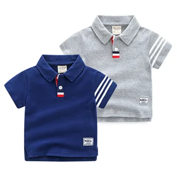 Summer Baby Boys Polo Shirts Short Sleeve Lapel for Boys Toddler Active T-shirts Cotton Breathable Kids Tops Casual Clothes 2-6Y