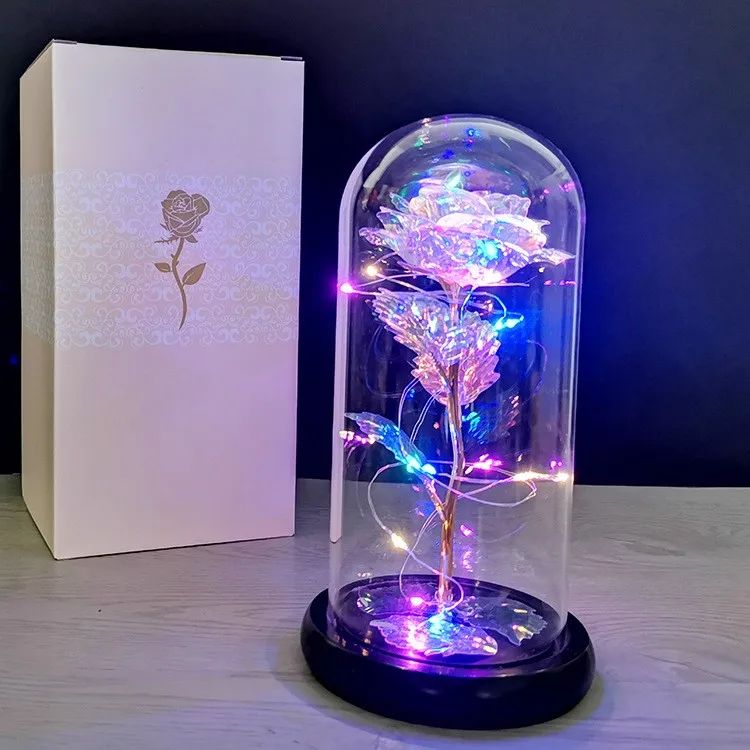 Valentine's Day Gift for Girlfriend Eternal Rose Foil Flower LED