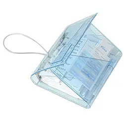 Compact Refillable Clear PVC Tri - Fold Accordion Journal with Detachable Pages (Blue)