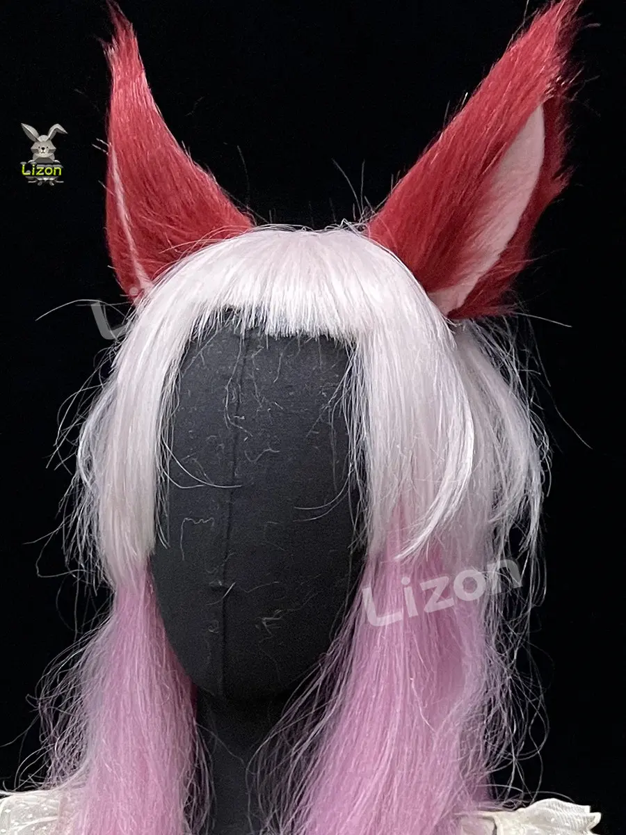 FF14 Final Fantasy Gurahattiya Cosplay Cat Tail Graha Tia Little Red Cat Ears Animal Furry Tail Faux Fur Tail - immagine 3