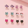 Cartoon Ear Clip Without Ear Hole Korean Edition Short Style Cat Ear Hanger Alloy Dinosaur Kids Clip Earrings Children Accessory 4